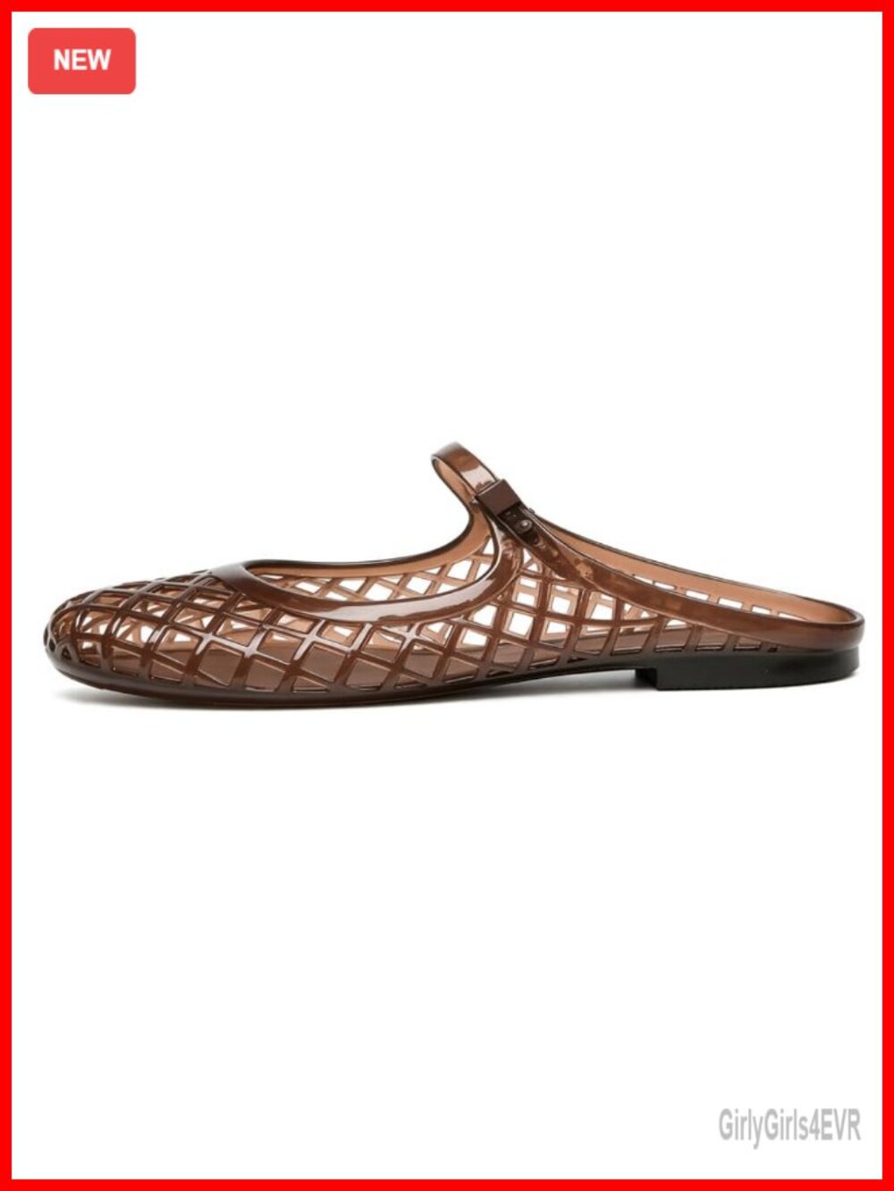 Clear Jelly Slide Sandals Women Mary Jane Mules Breathable Closed Toe Flat